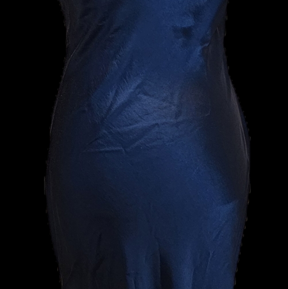 NWT Express Elegant Navy Satin Slip Dress Size S - Picture 6 of 9